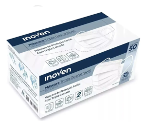 MASCARA TRIPLA ELAST BRANCA CRT - 50un INOVEN