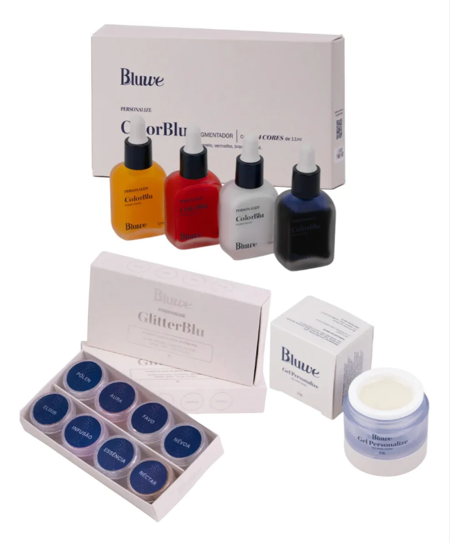 Kit Personalize Bluwe Completo - Colorblu + Gel + Glitterblu