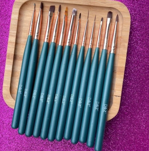 Kit de Pincel de Unha de Gel VERDE Nail Art D&Z Profissional Kit com 12un